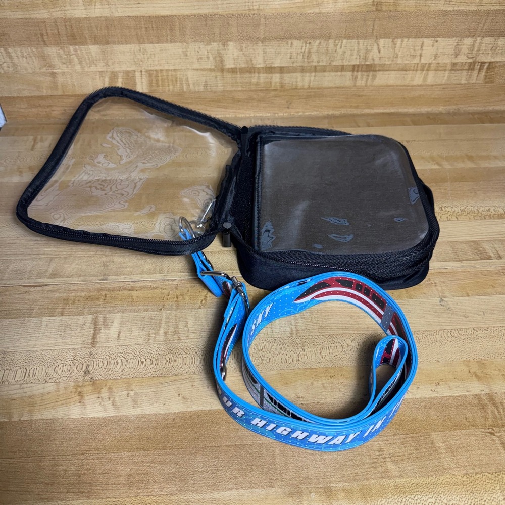 Disney Monorail Your Highway in the Sky Belt Strap & Pin Display Bag Black